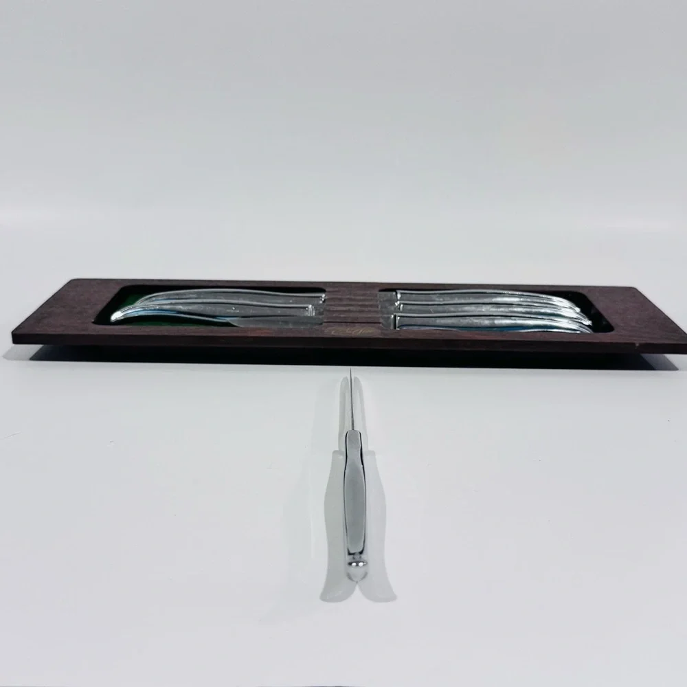 Vintage Carvel Hall Steak Knives Set‎ Of 6 W Display Stainless Steel Made In USA